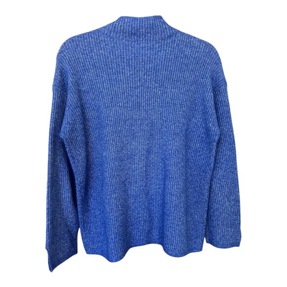 LOFT Women's Blue Knit Mock Neck Sweater Size Medium - Picture 6 of 6